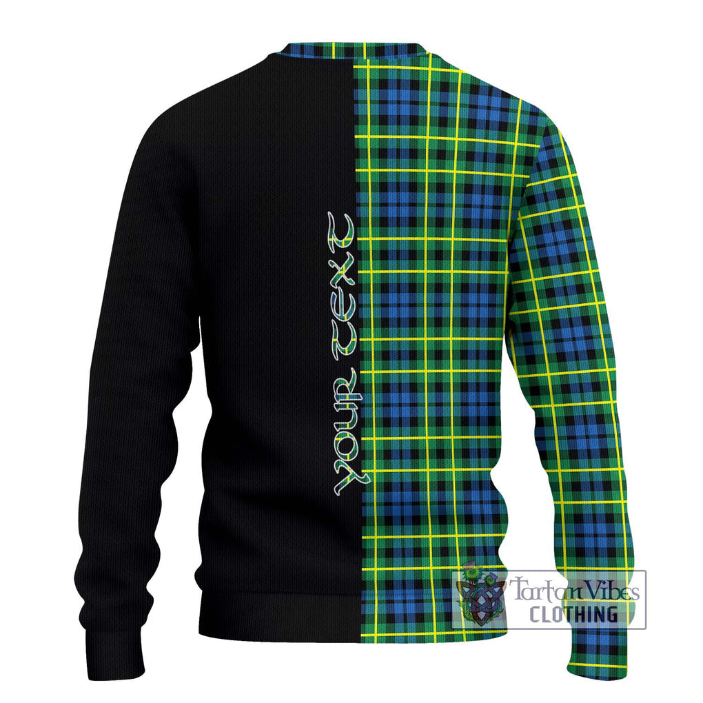 Campbell of Breadalbane Ancient Tartan Knitted Sweater with Family Crest and Half Of Me Style - Tartanvibesclothing Shop