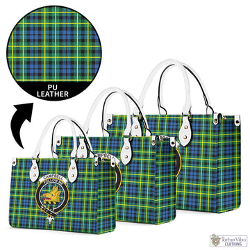 Campbell of Breadalbane Ancient Tartan Luxury Leather Handbags with Family Crest