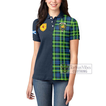 Campbell of Breadalbane Ancient Tartan Women's Polo Shirt Alba with Scottish Lion Royal Arm Half Style