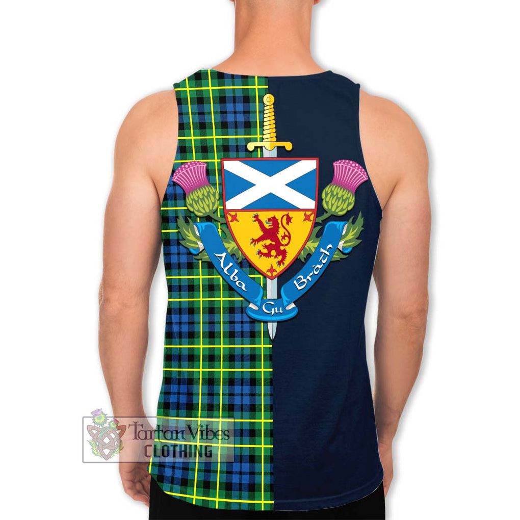 Tartan Vibes Clothing Campbell of Breadalbane Ancient Tartan Men's Tank Top with Scottish Lion Royal Arm Half Style