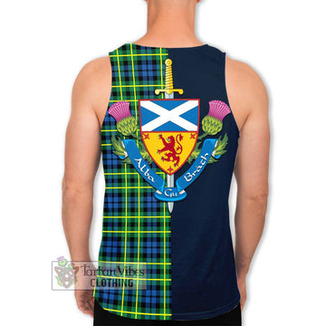 Campbell of Breadalbane Ancient Tartan Men's Tank Top Alba with Scottish Lion Royal Arm Half Style