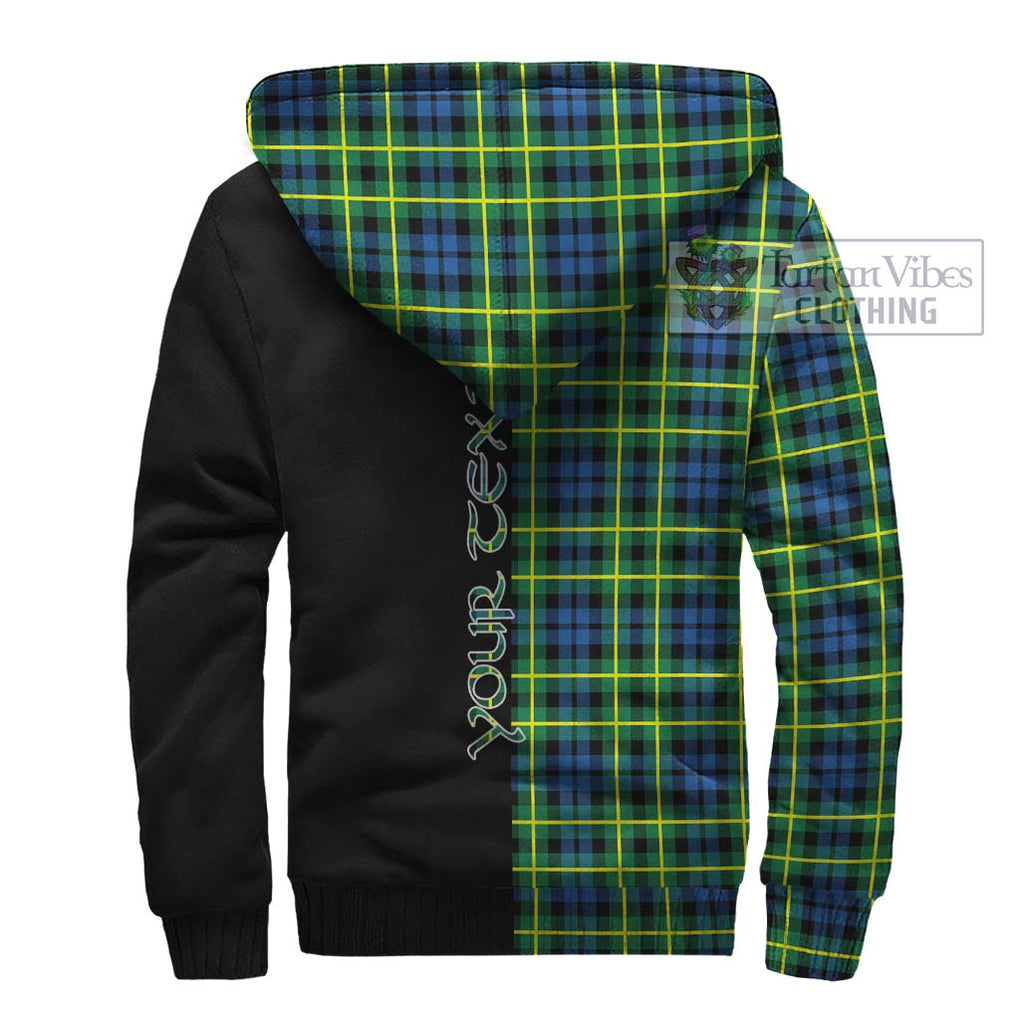 Campbell of Breadalbane Ancient Tartan Sherpa Hoodie with Family Crest and Half Of Me Style - Tartanvibesclothing Shop