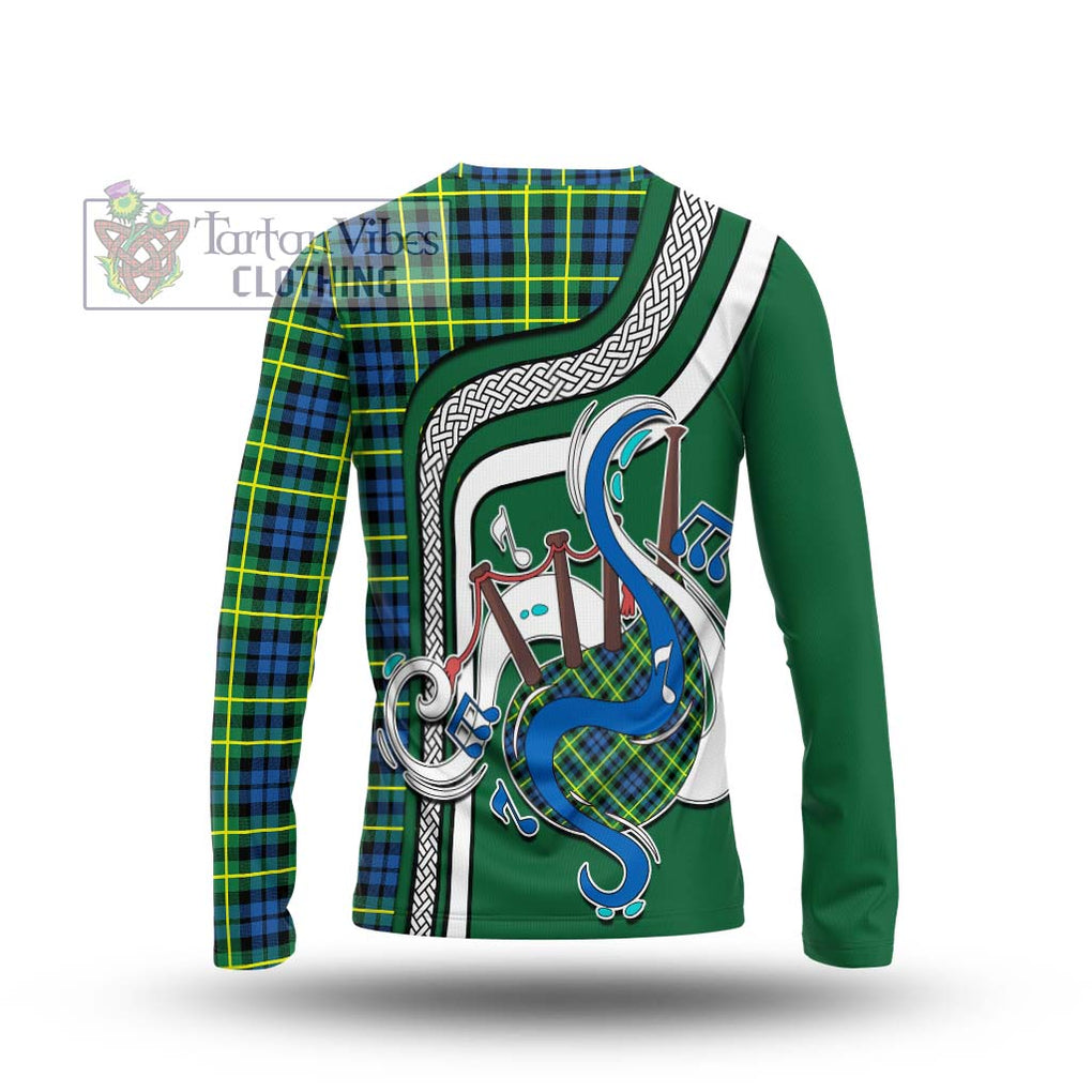 Tartan Vibes Clothing Campbell of Breadalbane Ancient Tartan Long Sleeve T-Shirt with Epic Bagpipe Style