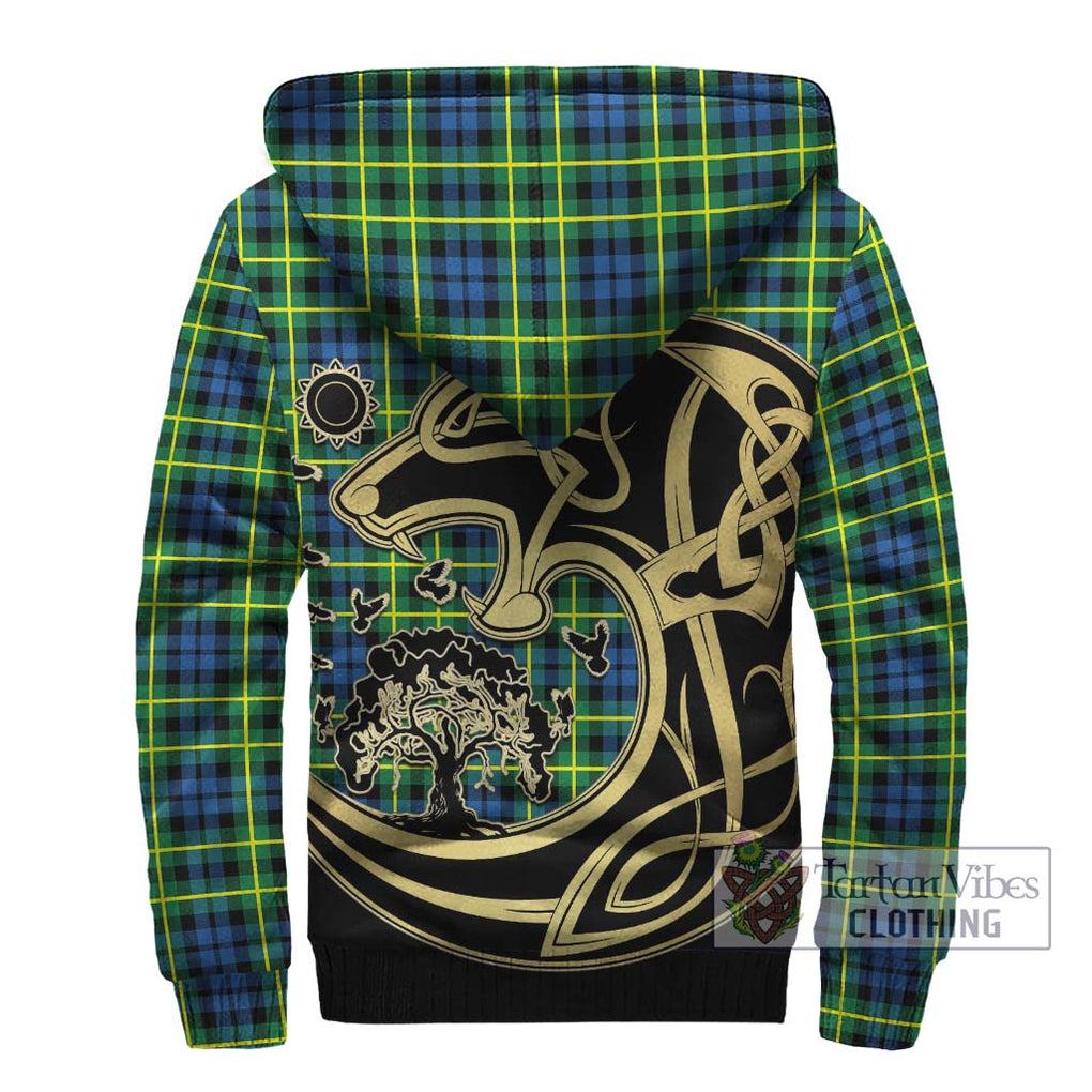 Campbell of Breadalbane Ancient Tartan Sherpa Hoodie with Family Crest Celtic Wolf Style - Tartan Vibes Clothing