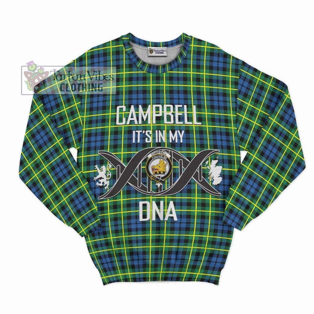 Campbell of Breadalbane Ancient Tartan Sweatshirt with Family Crest DNA In Me Style - Tartanvibesclothing Shop