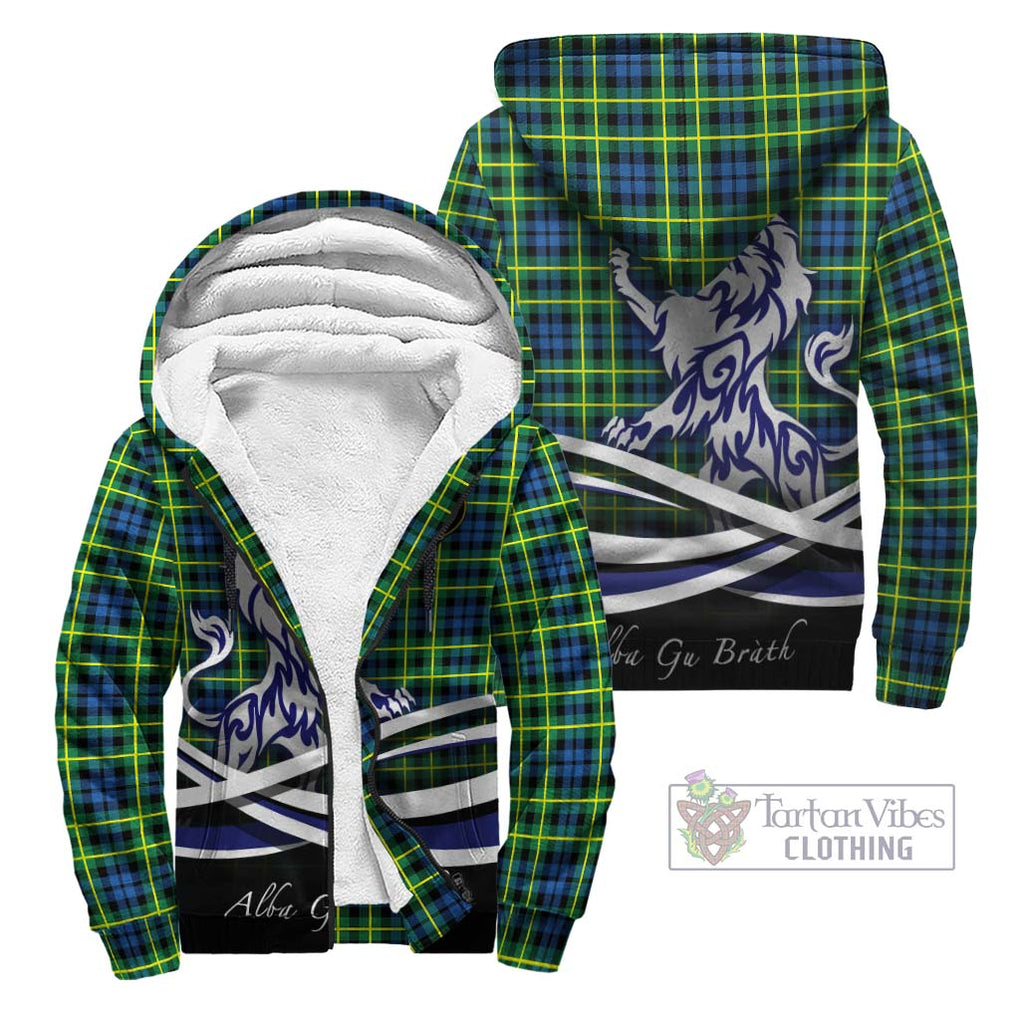 Campbell of Breadalbane Ancient Tartan Sherpa Hoodie with Alba Gu Brath Regal Lion Emblem Unisex - Tartanvibesclothing Shop