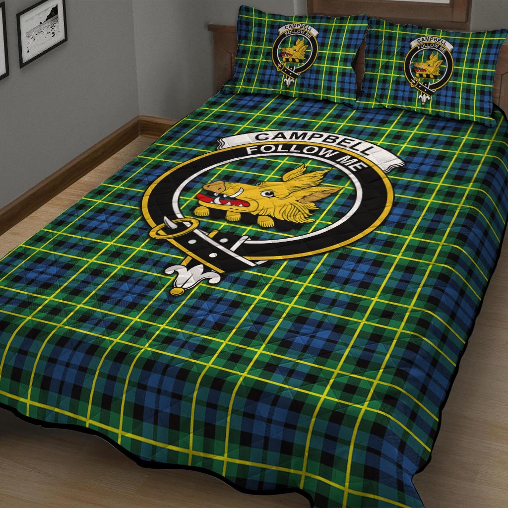 Campbell of Breadalbane Ancient Tartan Quilt Bed Set with Family Crest - Tartan Vibes Clothing