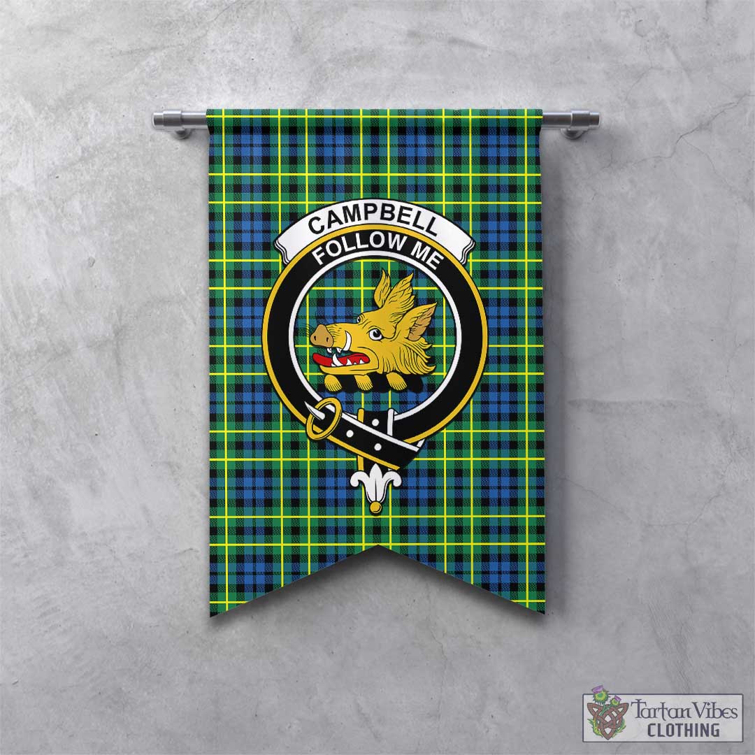 Tartan Vibes Clothing Campbell of Breadalbane Ancient Tartan Gonfalon, Tartan Banner with Family Crest