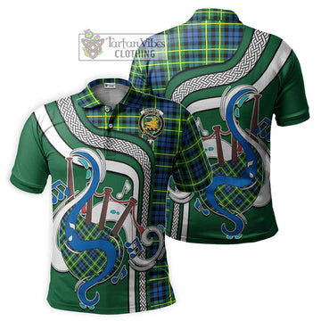 Campbell of Breadalbane Ancient Tartan Polo Shirt with Epic Bagpipe Style