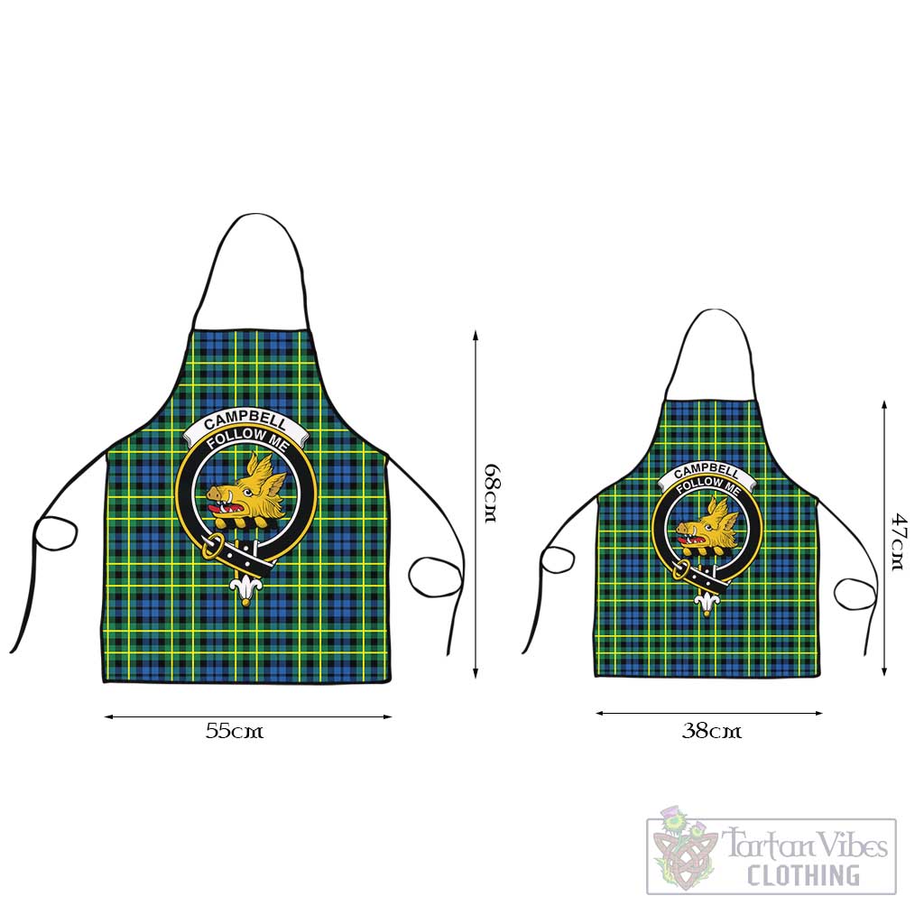 Campbell of Breadalbane Ancient Tartan Apron with Family Crest Black L 55x68 cm - Tartan Vibes Clothing