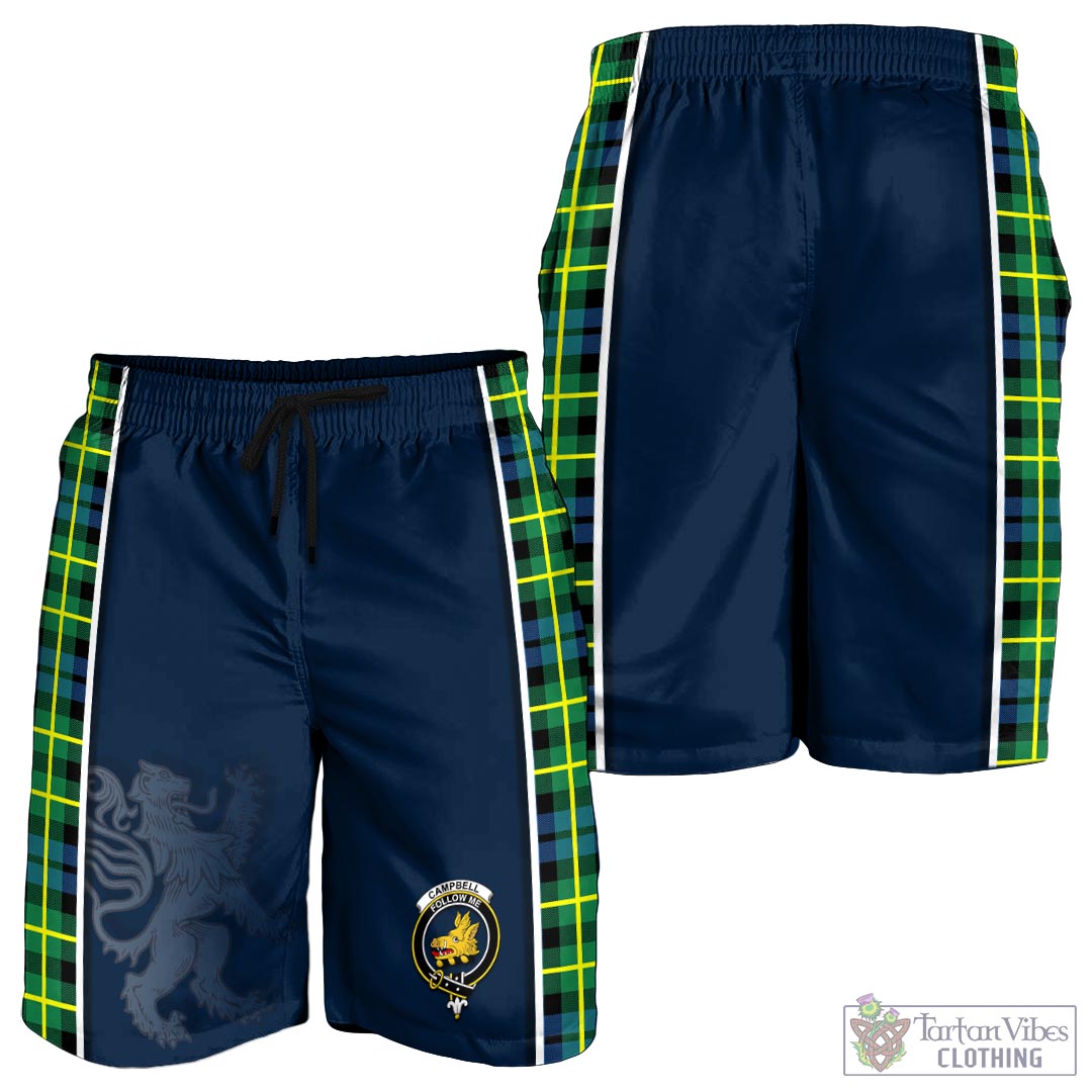 Tartan Vibes Clothing Campbell of Breadalbane Ancient Tartan Men's Shorts with Family Crest and Lion Rampant Vibes Sport Style