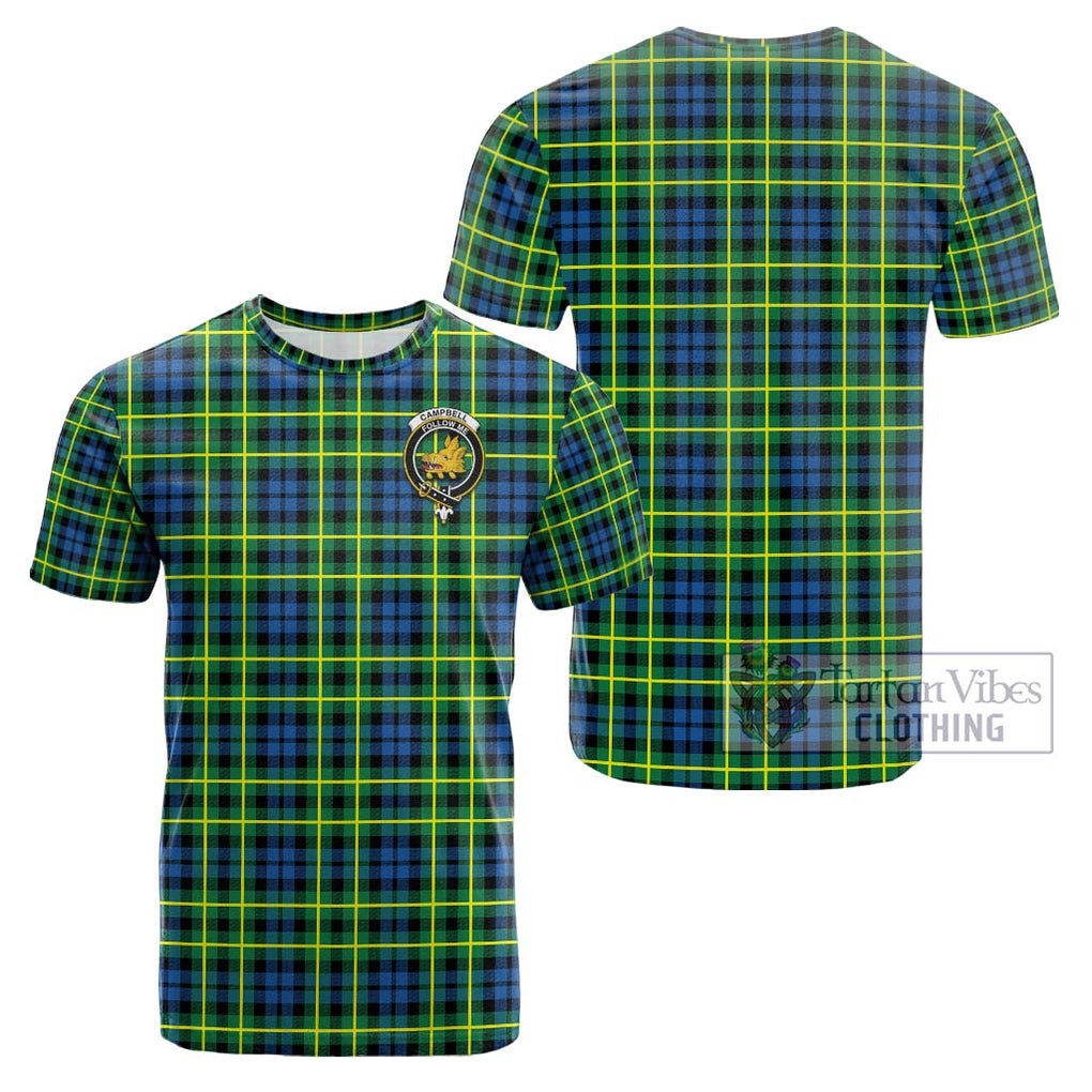 Campbell of Breadalbane Ancient Tartan Cotton T-Shirt with Family Crest Kid's Shirt - Tartanvibesclothing Shop