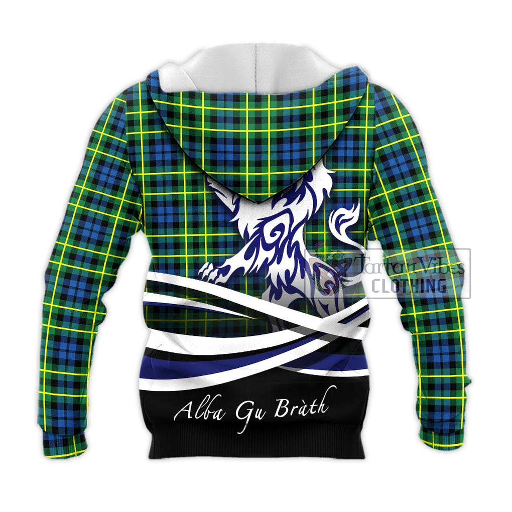 Campbell of Breadalbane Ancient Tartan Knitted Hoodie with Alba Gu Brath Regal Lion Emblem - Tartanvibesclothing Shop