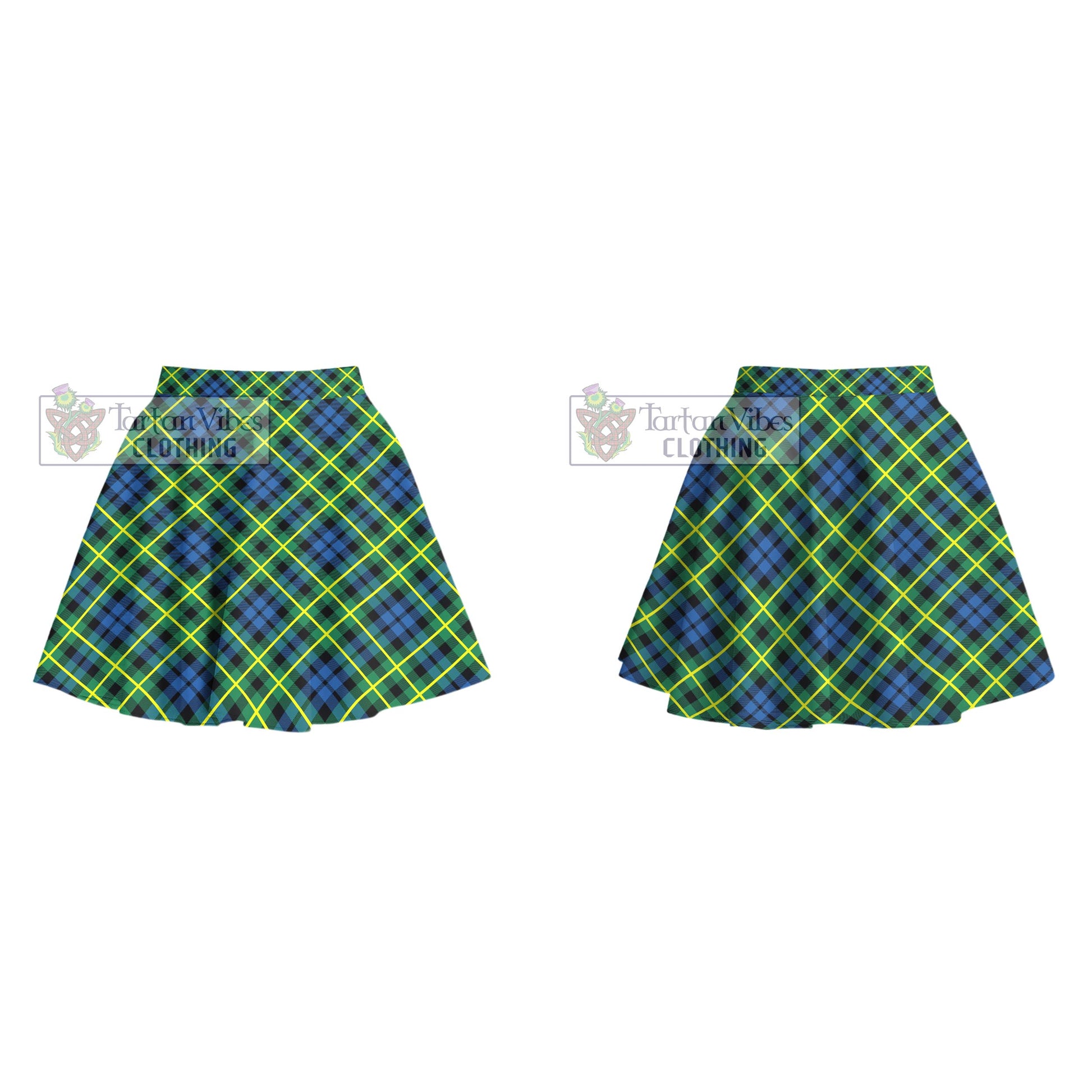 Tartan Vibes Clothing Campbell of Breadalbane Ancient Tartan Women's Plated Mini Skirt