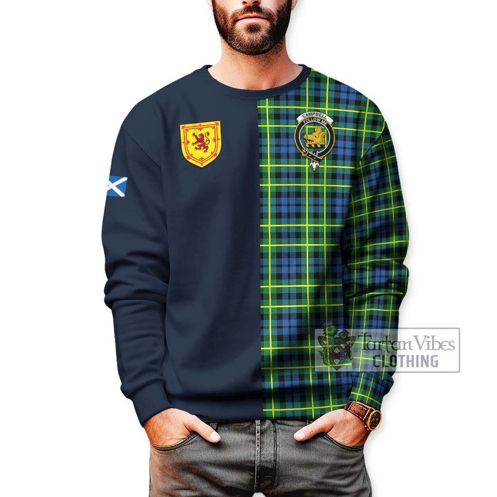 Tartan Vibes Clothing Campbell of Breadalbane Ancient Tartan Sweatshirt with Scottish Lion Royal Arm Half Style