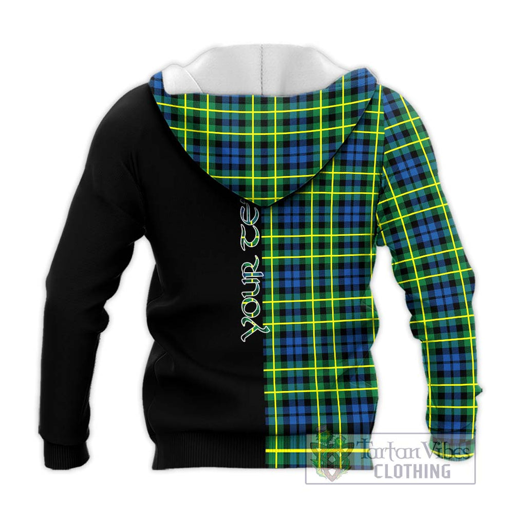 Campbell of Breadalbane Ancient Tartan Knitted Hoodie with Family Crest and Half Of Me Style - Tartanvibesclothing Shop