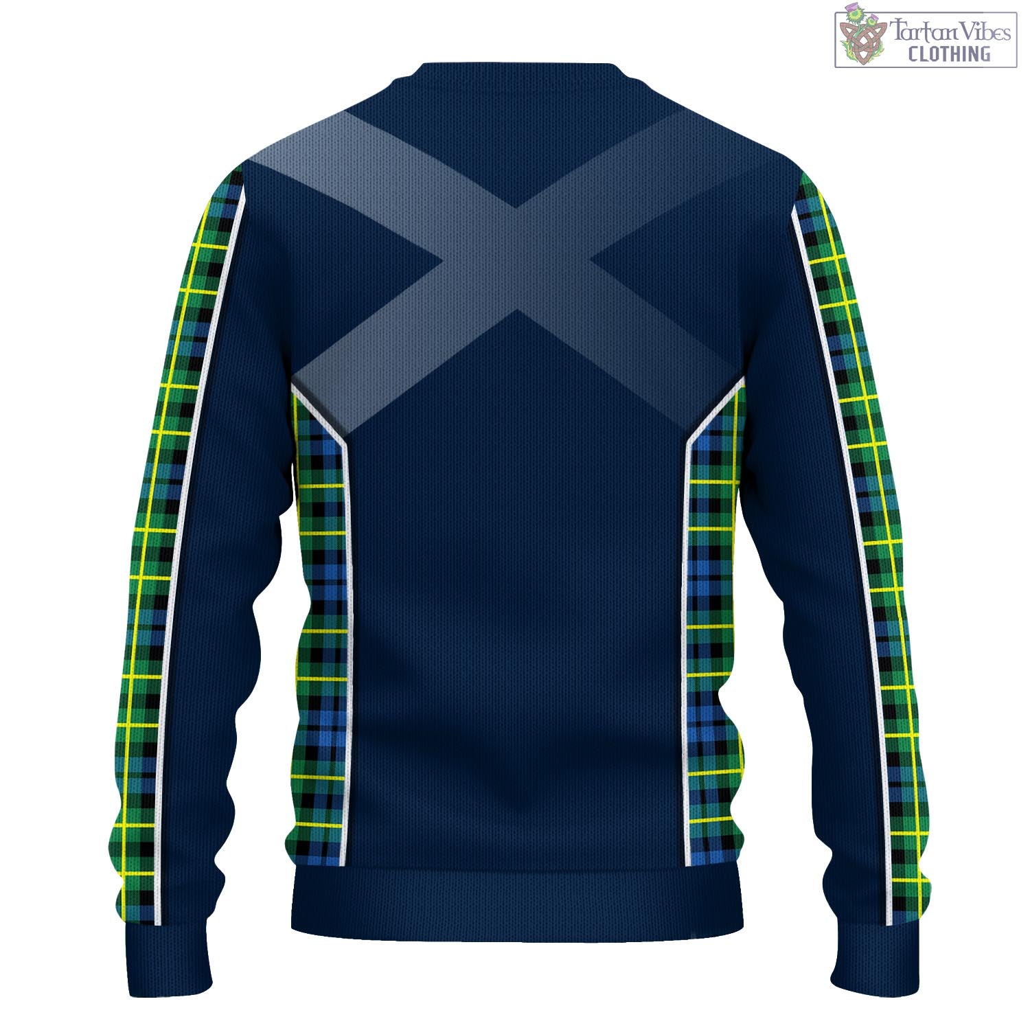 Tartan Vibes Clothing Campbell of Breadalbane Ancient Tartan Knitted Sweatshirt with Family Crest and Scottish Thistle Vibes Sport Style