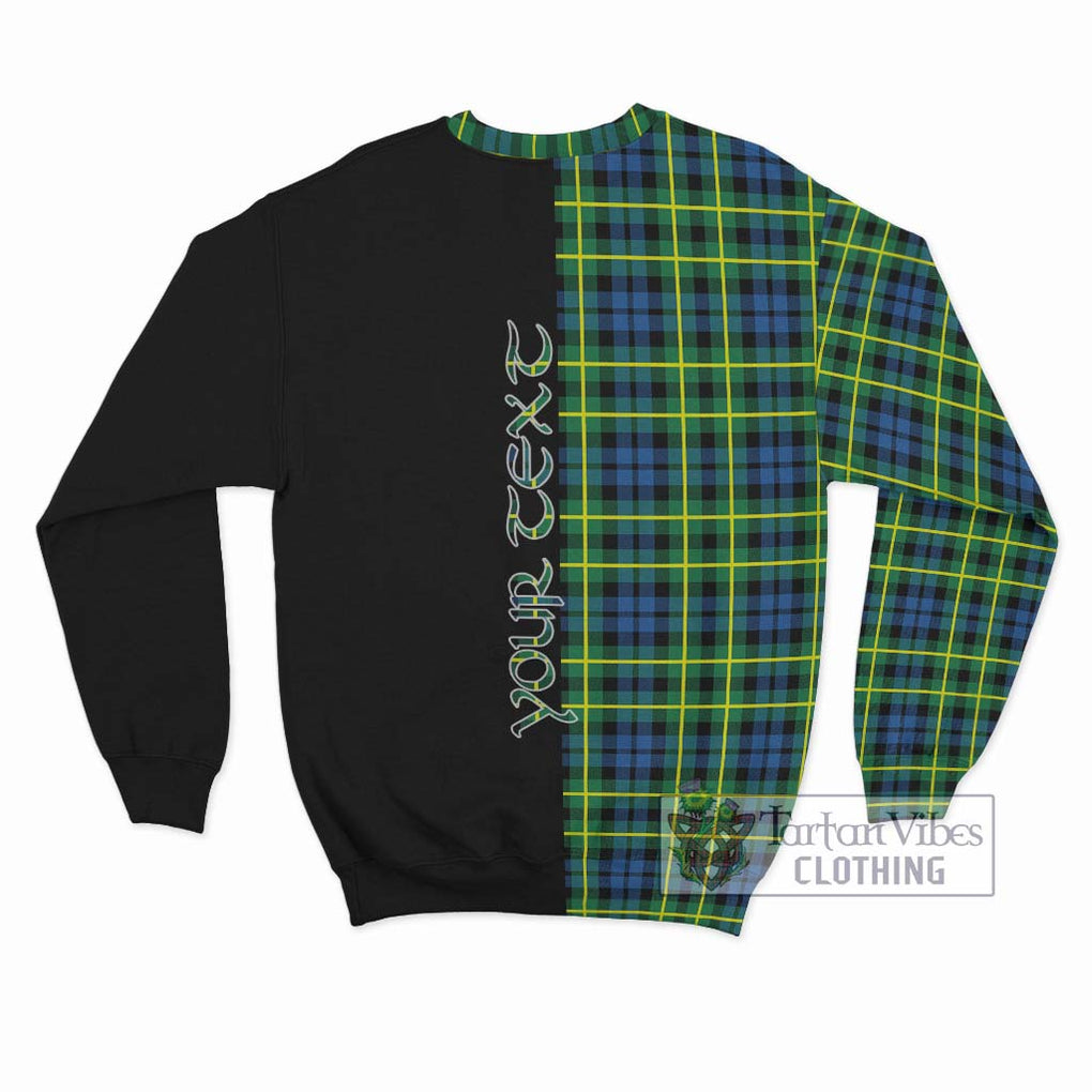 Campbell of Breadalbane Ancient Tartan Sweatshirt with Family Crest and Half Of Me Style - Tartanvibesclothing Shop