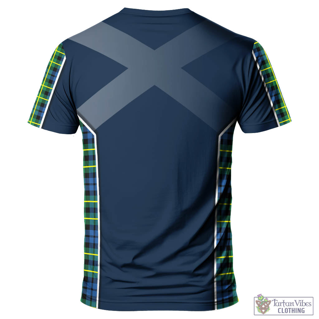 Tartan Vibes Clothing Campbell of Breadalbane Ancient Tartan T-Shirt with Family Crest and Scottish Thistle Vibes Sport Style