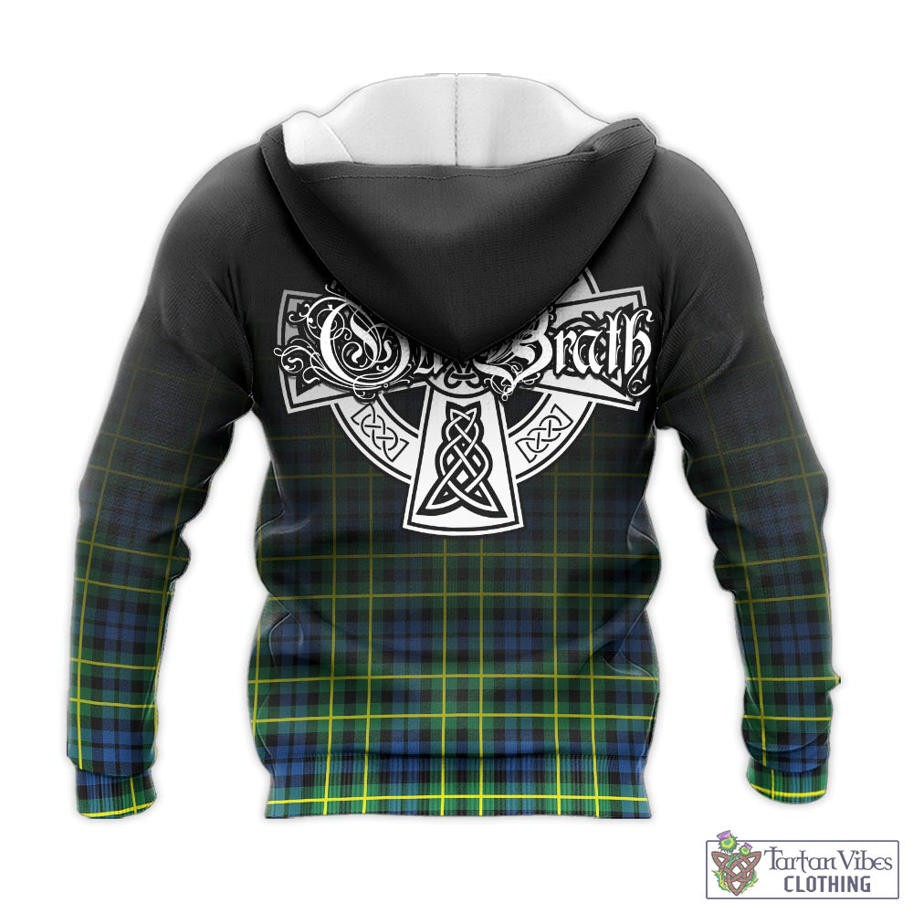 Tartan Vibes Clothing Campbell of Breadalbane Ancient Tartan Knitted Hoodie Featuring Alba Gu Brath Family Crest Celtic Inspired