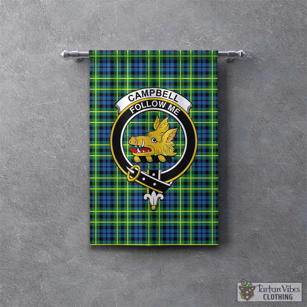 Tartan Vibes Clothing Campbell of Breadalbane Ancient Tartan Gonfalon, Tartan Banner with Family Crest