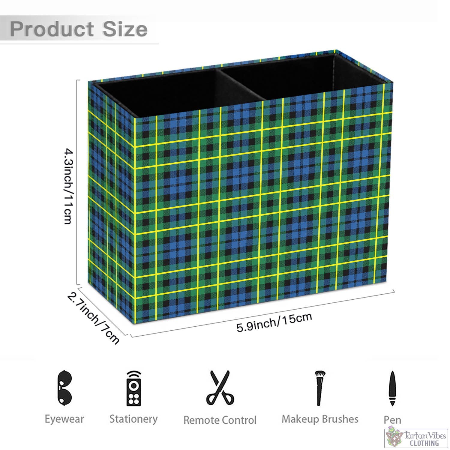 Tartan Vibes Clothing Campbell of Breadalbane Ancient Tartan Pen Holder