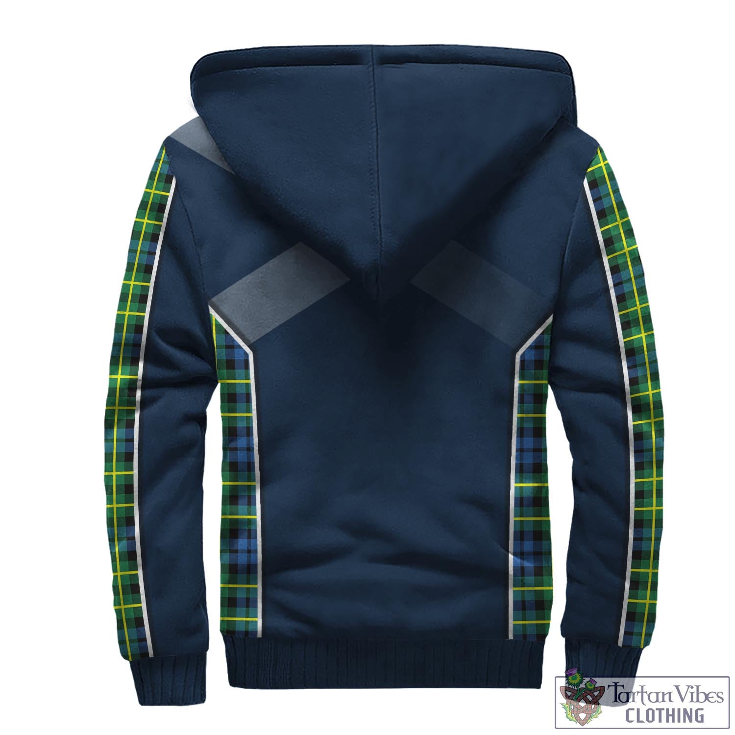 Tartan Vibes Clothing Campbell of Breadalbane Ancient Tartan Sherpa Hoodie with Family Crest and Scottish Thistle Vibes Sport Style