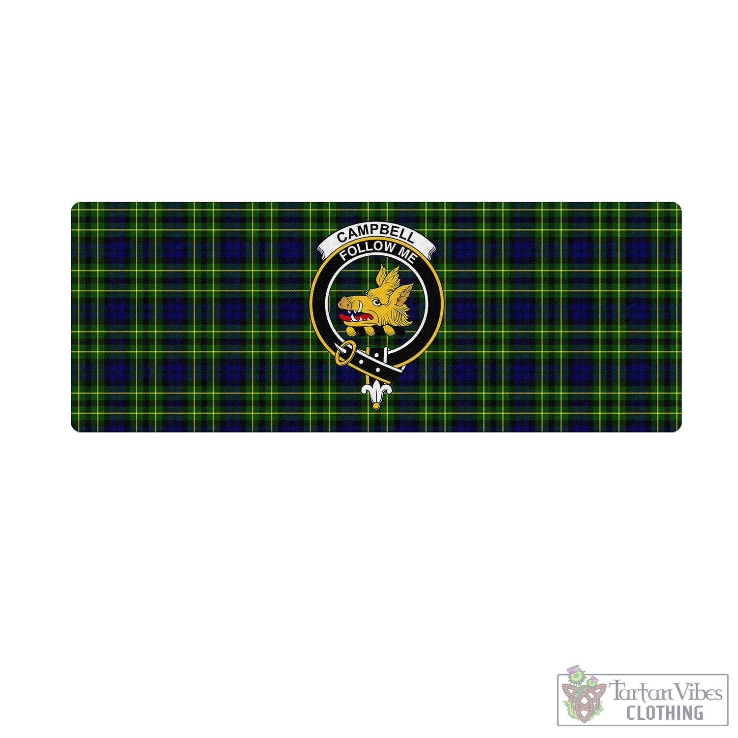 Tartan Vibes Clothing Campbell of Breadalbane Modern Tartan Mouse Pad with Family Crest