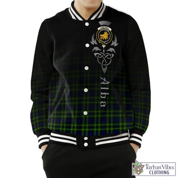 Campbell of Breadalbane Modern Tartan Baseball Jacket Featuring Alba Gu Brath Family Crest Celtic Inspired