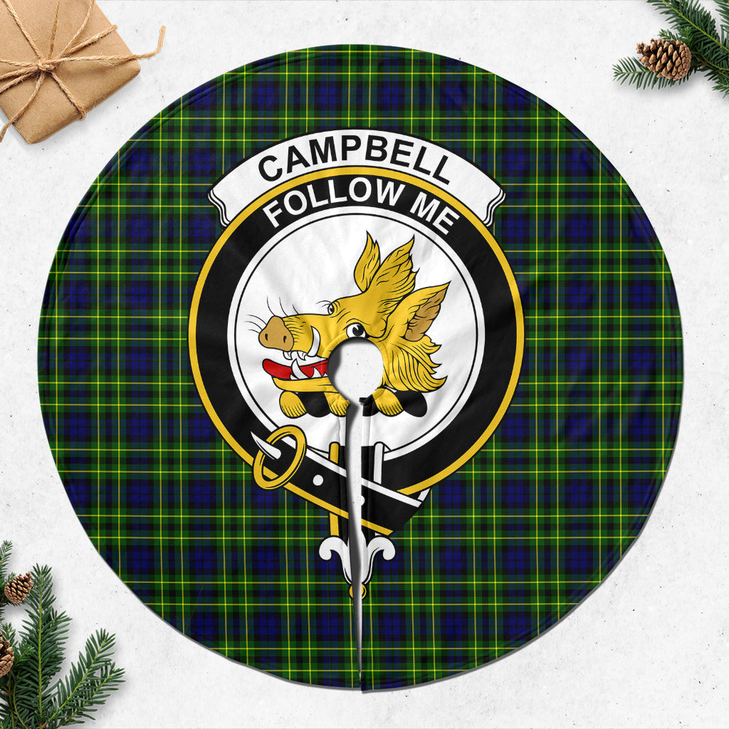 Campbell of Breadalbane Modern Tartan Christmas Tree Skirt with Family Crest - Tartanvibesclothing