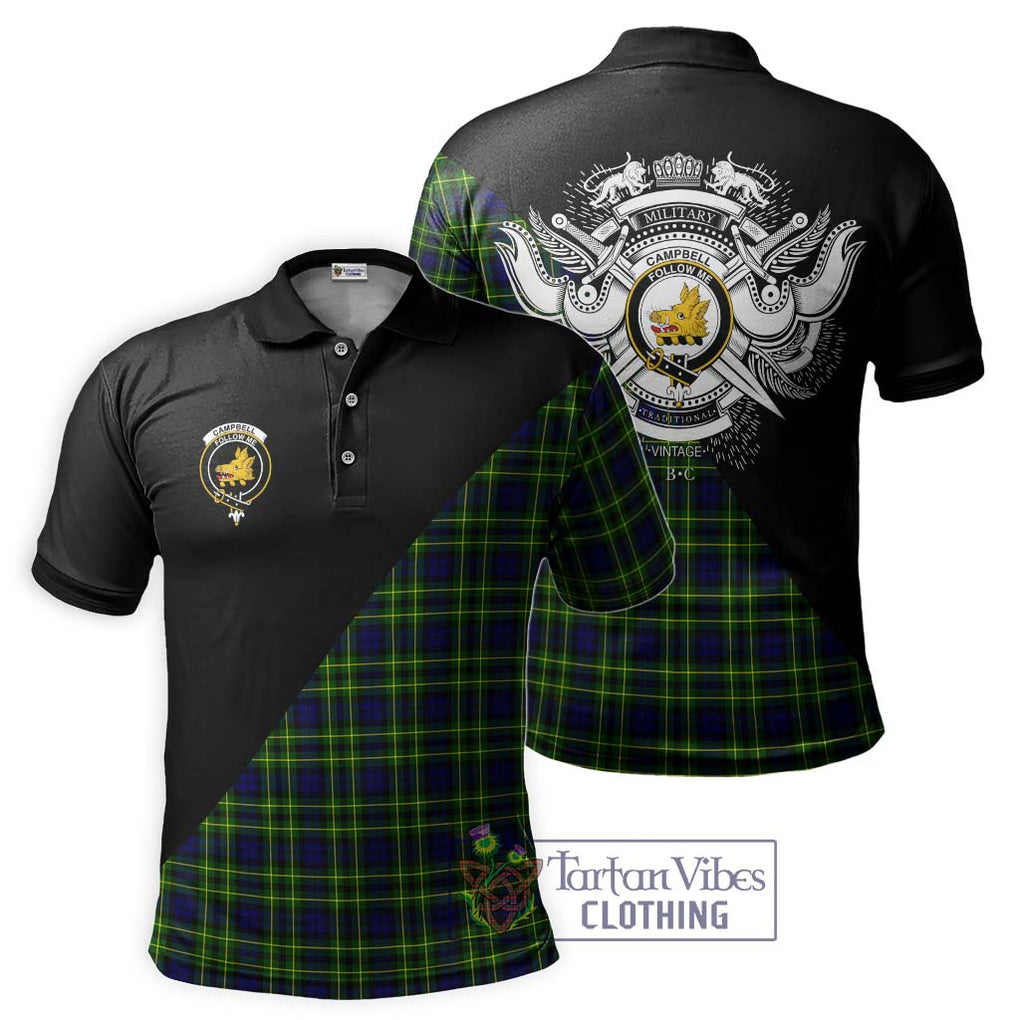 Campbell of Breadalbane Modern Tartan Polo Shirt with Family Crest and Military Logo Style Kid - Tartanvibesclothing Shop