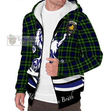 Campbell of Breadalbane Modern Tartan Sherpa Hoodie with Alba Gu Brath Regal Lion Emblem