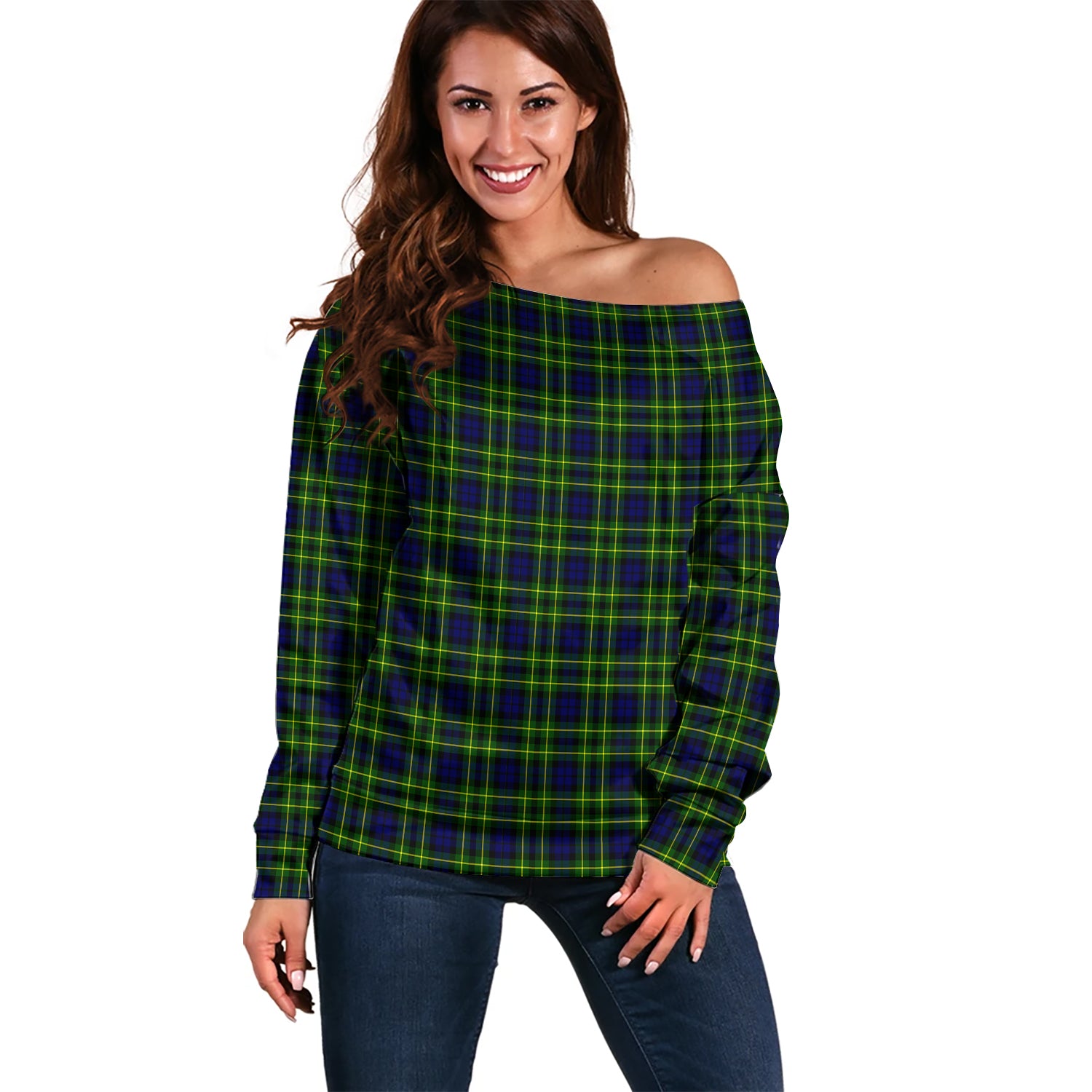 Campbell of Breadalbane Modern Tartan Off Shoulder Women Sweater Women - Tartanvibesclothing