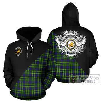 Campbell of Breadalbane Modern Tartan Hoodie with Family Crest and Military Logo Style