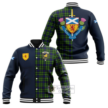 Campbell of Breadalbane Modern Tartan Baseball Jacket Alba with Scottish Lion Royal Arm Half Style