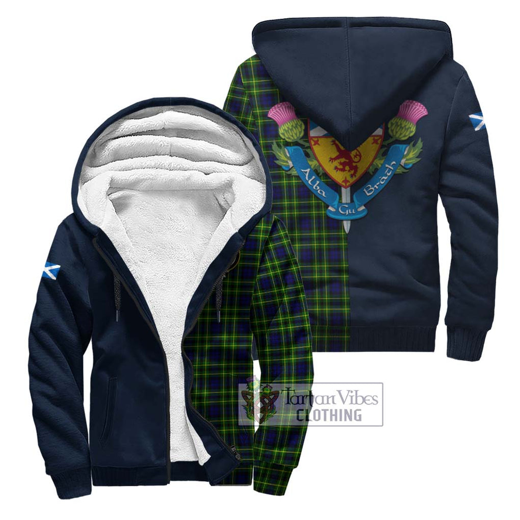 Tartan Vibes Clothing Campbell of Breadalbane Modern Tartan Sherpa Hoodie with Scottish Lion Royal Arm Half Style