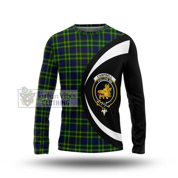 Campbell of Breadalbane Modern Tartan Long Sleeve T-Shirt with Family Crest Circle Style