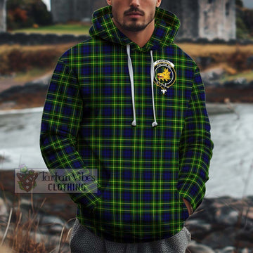 Campbell of Breadalbane Modern Tartan Cotton Hoodie with Family Crest