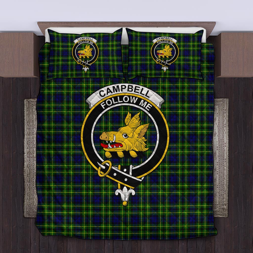 Campbell of Breadalbane Modern Tartan Quilt Bed Set with Family Crest Twin - Tartan Vibes Clothing