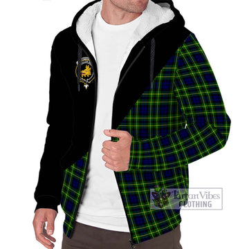 Campbell of Breadalbane Modern Tartan Sherpa Hoodie with Family Crest and Military Logo Style