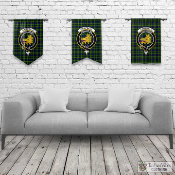 Campbell of Breadalbane Modern Tartan Gonfalon, Tartan Banner with Family Crest