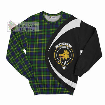 Campbell of Breadalbane Modern Tartan Sweatshirt with Family Crest Circle Style