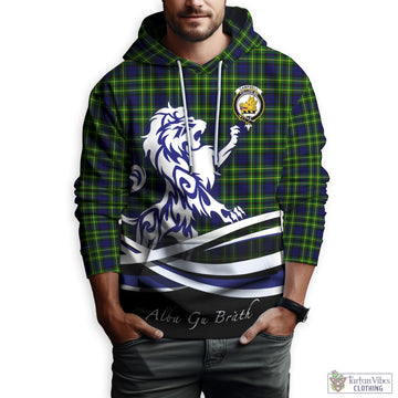 Campbell of Breadalbane Modern Tartan Hoodie with Alba Gu Brath Regal Lion Emblem