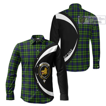 Campbell of Breadalbane Modern Tartan Long Sleeve Button Up with Family Crest Circle Style