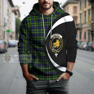 Campbell of Breadalbane Modern Tartan Hoodie with Family Crest Circle Style