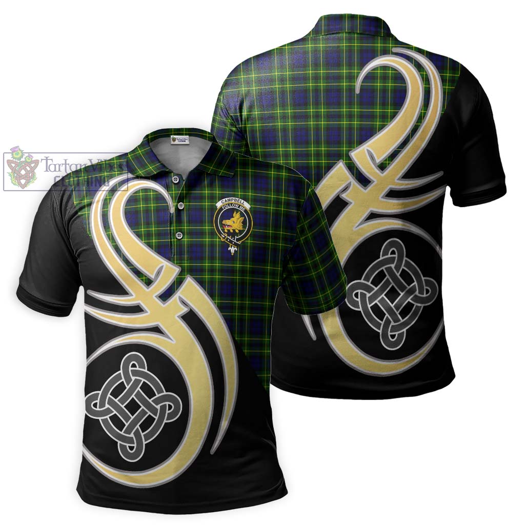 Campbell of Breadalbane Modern Tartan Polo Shirt with Family Crest and Celtic Symbol Style Kid - Tartan Vibes Clothing