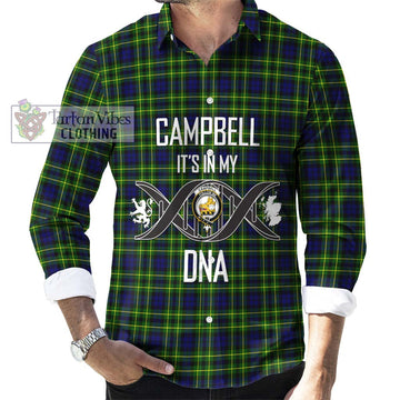 Campbell of Breadalbane Modern Tartan Long Sleeve Button Shirt with Family Crest DNA In Me Style