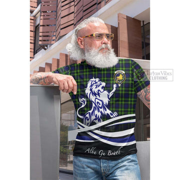 Campbell of Breadalbane Modern Tartan Cotton T-shirt with Alba Gu Brath Regal Lion Emblem