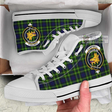 Campbell of Breadalbane Modern Tartan High Top Shoes with Family Crest