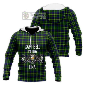 Campbell of Breadalbane Modern Tartan Knitted Hoodie with Family Crest DNA In Me Style